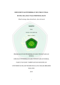 IMPLEMENTASI PENDIDIKAN MULTIKULTURAL DI SMA