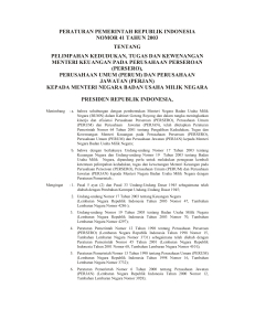 peraturan pemerintah republik indonesia nomor 41 tahun 2003