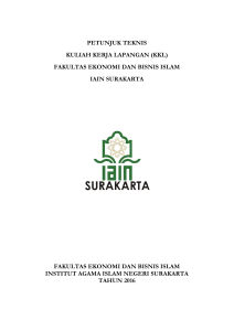 Petunjuk Teknis KKL 2016 - Fakultas Ekonomi dan Bisnis Islam IAIN