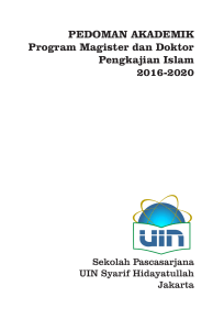 Pedoman akademik Program magister dan doktor Pengkajian islam