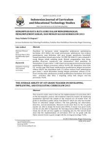Indonesian Journal of Curriculum and Educational Technology