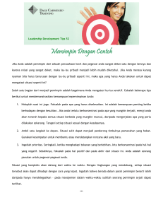 Memimpin Dengan Contoh - Dale Carnegie Indonesia