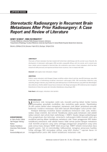 Stereotactic Radiosurgery in Recurrent Brain Metastases After Prior
