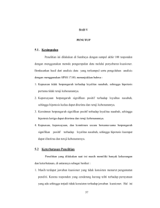 5.1. Kesimpulan 5.2 Keterbatasan Penelitian