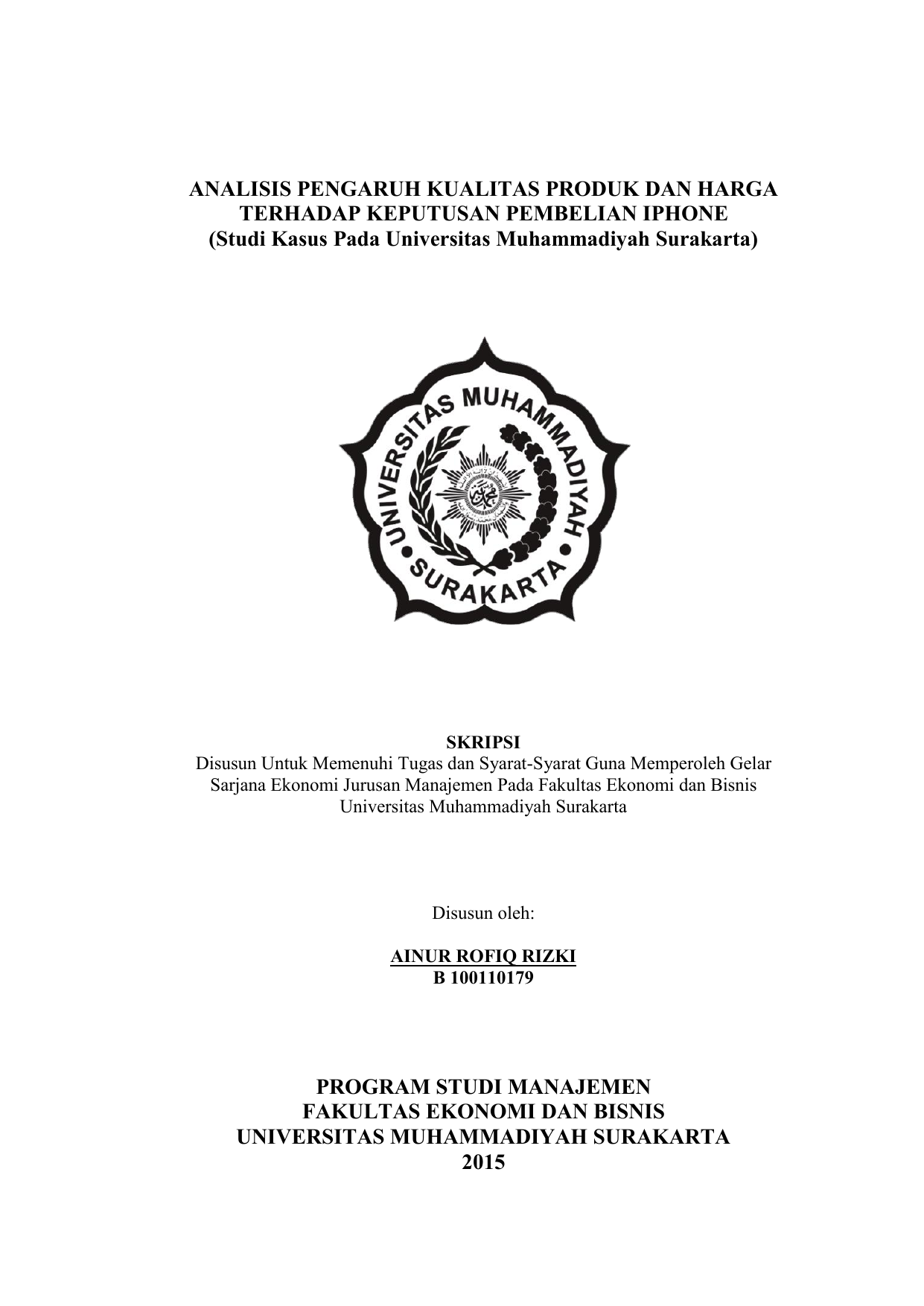 Analisis Pengaruh Kualitas Produk Dan Harga