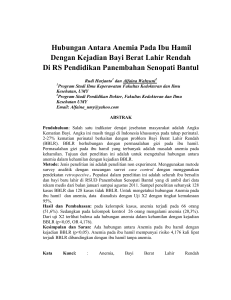 Hubungan Antara Anemia Pada Ibu Hamil Dengan Kejadian Bayi