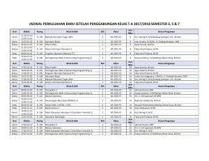 JADWAL PERKULIAHAN BARU SETELAH PENGGABUNGAN