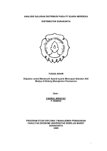 1 ANALISIS SALURAN DISTRIBUSI PADA PT.SUARA MERDEKA