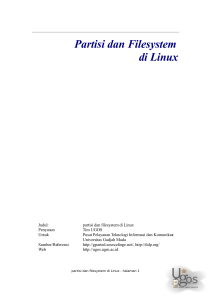 partisi dan filesystem di Linux