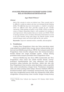 analisis pemahaman konsep sains guru kelas madrasah ibtidaiyah