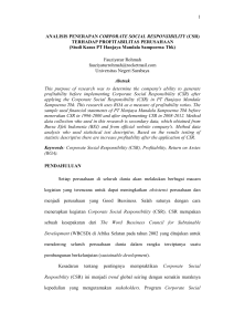 (CSR) TERHADAP PROFITABILITAS PERUSAHAAN