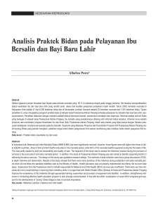 Analisis Praktek Bidan pada Pelayanan Ibu Bersalin dan