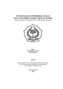 internalisasi pendidikan nilai - Digital Library UIN Sunan Kalijaga