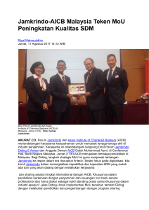 Jamkrindo-AICB Malaysia Teken MoU Peningkatan Kualitas SDM