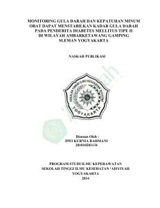 monitoring gula darah dan kepatuhan minum obat dapat