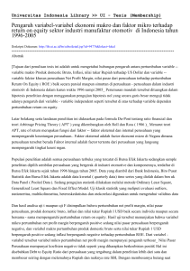 Pengaruh variabel-variabel ekonomi makro dan faktor mikro