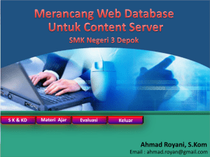 Merancang Web Database untuk Conten Server