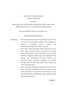 peraturan bank indonesia nomor 10/9/pbi/2008 tentang perubahan