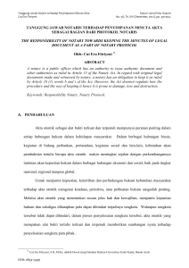 Tanggung Jawab Notaris terhadap Penyimpanan