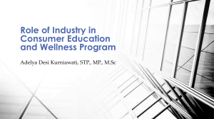 1. Role of Industry in Consumer Education and Wellness Program