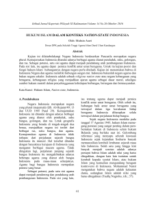 hukum islam dalam konteks nation-state indonesia