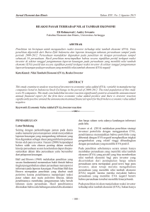 reaksi pasar terhadap nilai tambah ekonomi