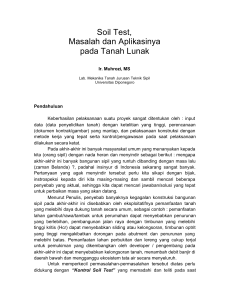 Soil Test, Masalah dan Aplikasinya pada Tanah