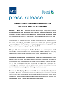 Standard Chartered Bank dan Asian Development Bank