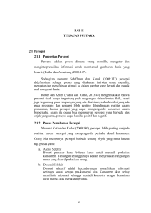 BAB II TINJAUAN PUSTAKA 2.1 Persepsi 2.1.1 Pengertian Persepsi