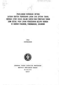 Penelaahan Hubungan Antara Satuan Bentuk Permukaan Lahan