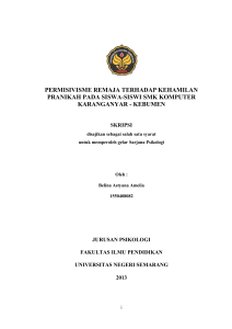 permisivisme remaja terhadap kehamilan pranikah pada