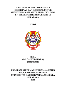 analisis faktor lingkungan eksternal dan internal untuk menentukan