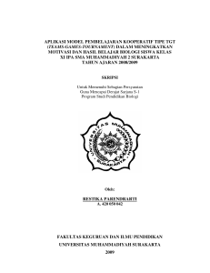 aplikasi model pembelajaran kooperatif tipe tgt (teams
