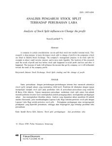 analisis pengaruh stock split terhadap perubahan laba