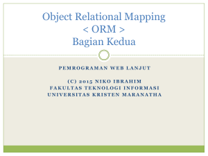 Object Relational Mapping  Bagian Kedua
