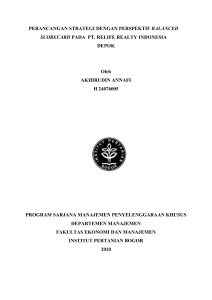 Perancangan Strategi dengan Perspektif Balanced Score pada PT