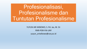 Profesi, Profesional, Profesionalisasi, Profesionalisme
