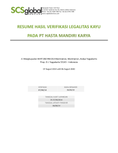 resume hasil verifikasi legalitas kayu pada pt hasta mandiri karya