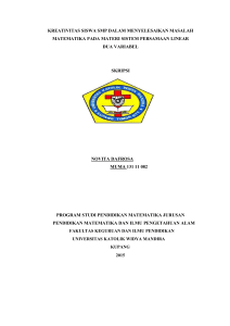 kreativitas siswa smp dalam menyelesaikan masalah matematika