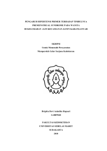 pengaruh hipertensi primer terhadap timbulnya premenstrual