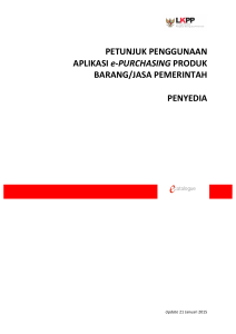 E-Purchasing Produk Pemerintah (Penyedia)