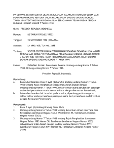 pp 62/1992, sektor sektor usaha perusahaan pasangan pasangan