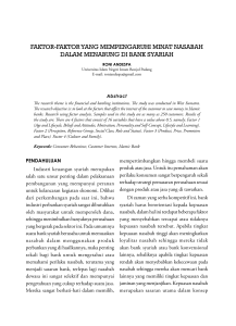 faktor-faktor yang mempengaruhi minat nasabah dalam menabung