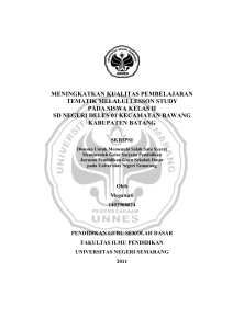 meningkatkan kualitas pembelajaran tematik melalui lesson