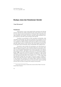 Budaya Jawa dan Kesetaraan Gender