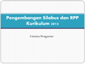Pengembangan Silabus dan RPP Kurikulum 2013