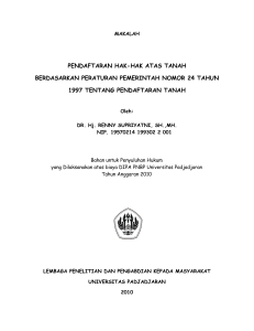 pendaftaran hak-hak atas tanah berdasarkan