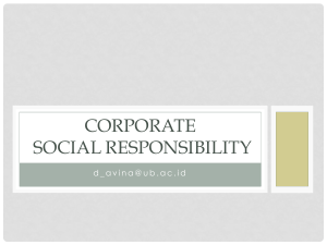 CORPORATE SOCIAL RESPONSIBILITY