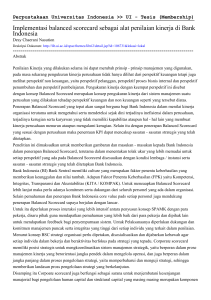 Implementasi balanced scorecard sebagai alat penilaian kinerja di