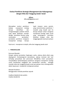 Evolusi Pemikiran Strategic Management dan